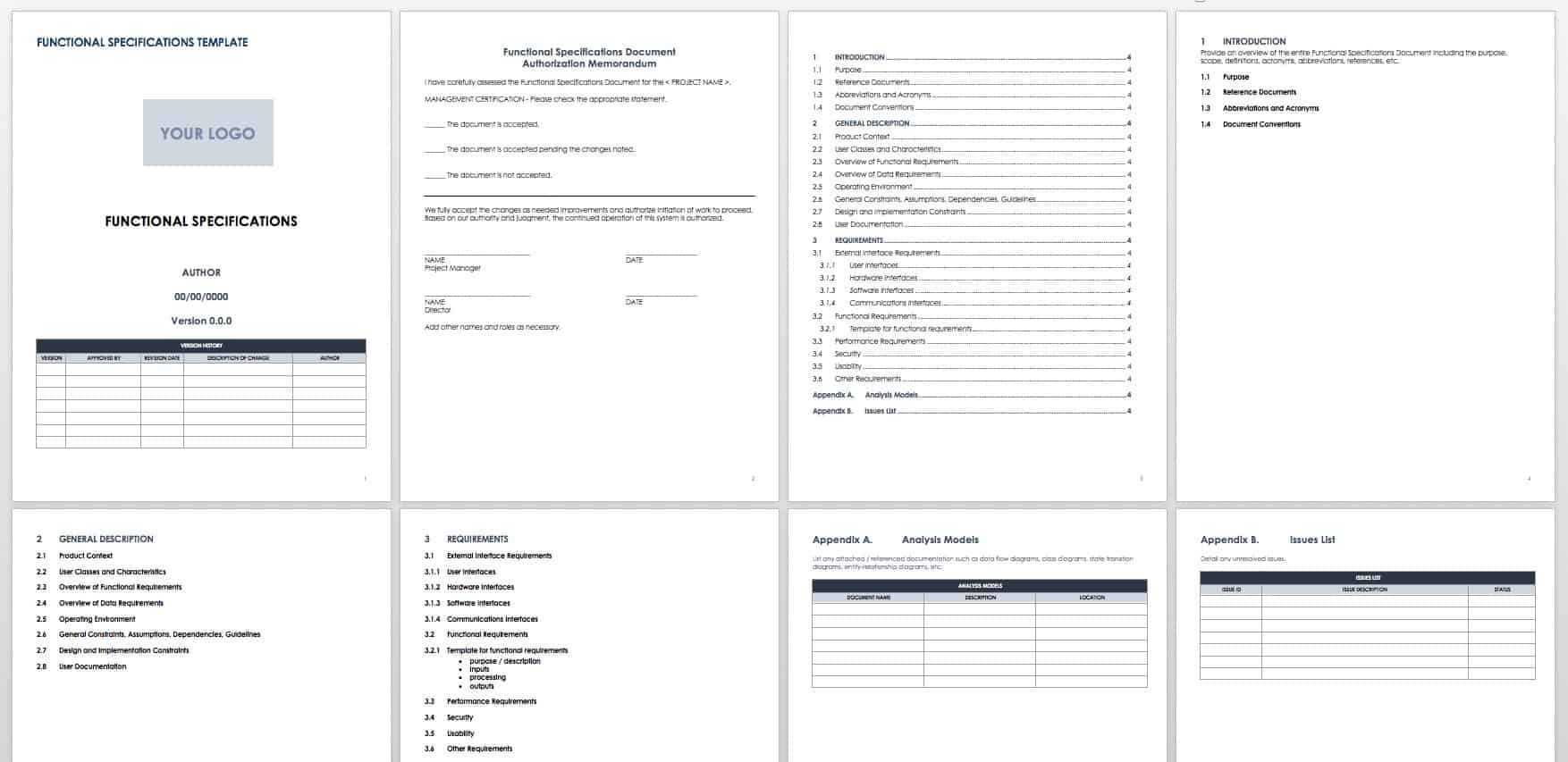 Free Functional Specification Templates | Smartsheet For Report Requirements Template