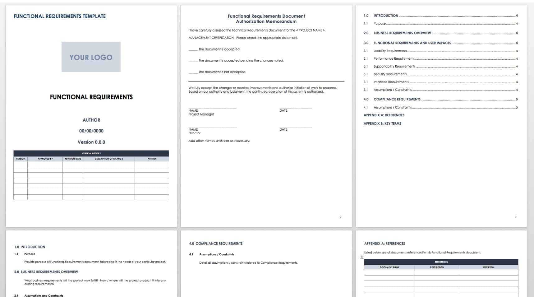 Free Functional Specification Templates | Smartsheet With Reporting Requirements Template