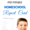 Free Homeschool Report Card [Printable] | Paradise Praises With Homeschool Report Card Template