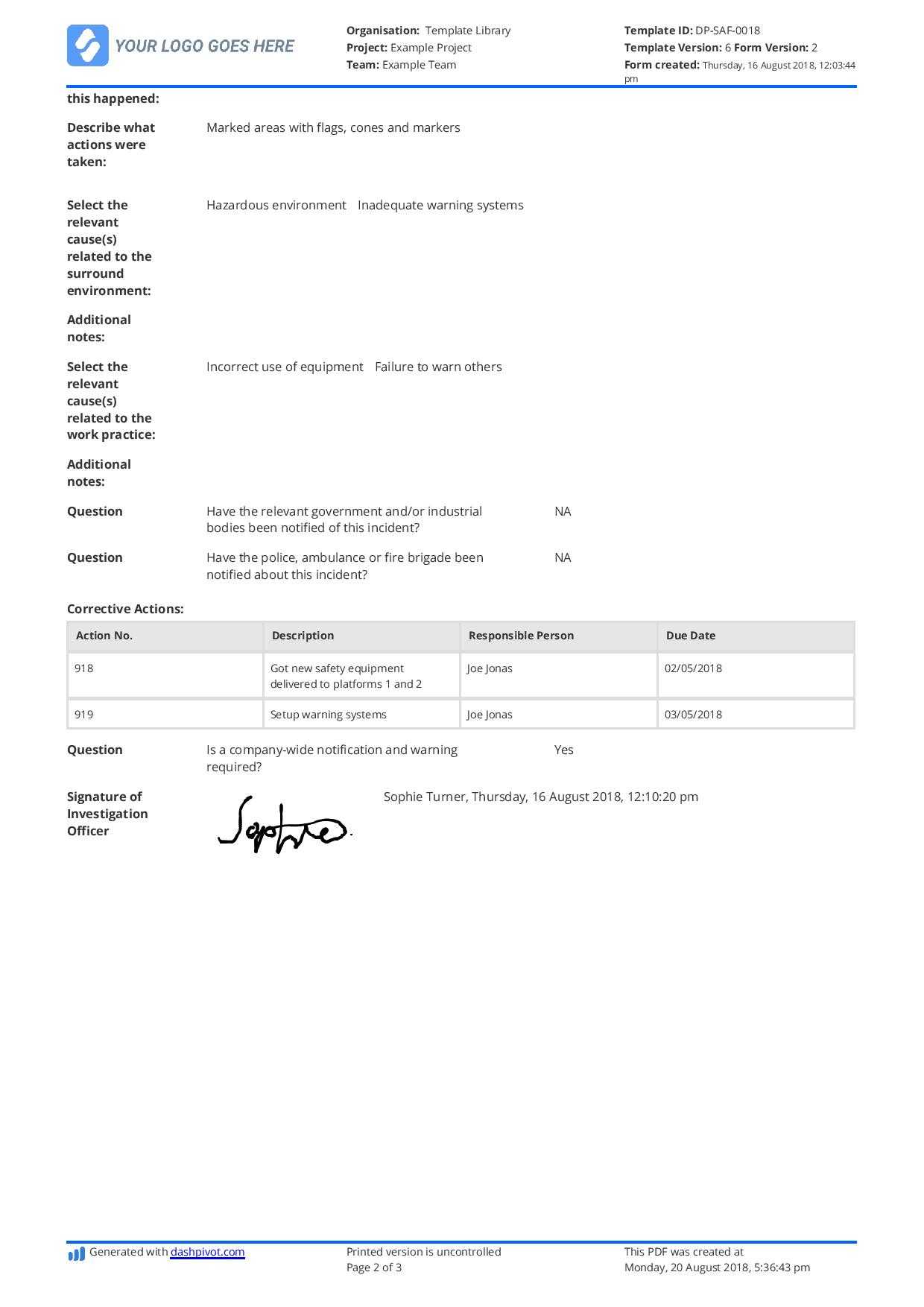 Free Incident Report Template (Better Than Word/excel/pdf Regarding Computer Incident Report Template