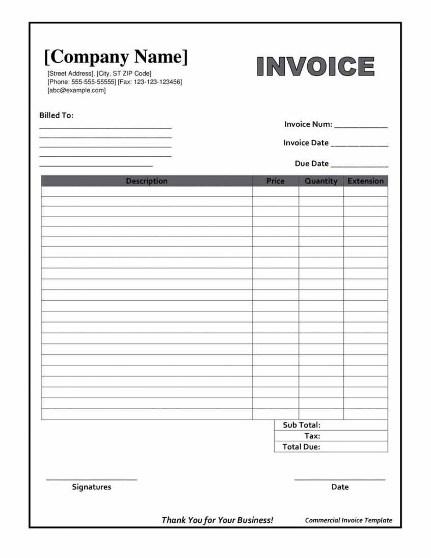 Free Invoice Downloadable Template Doc Printable Blank Within Free Downloadable Invoice Template For Word