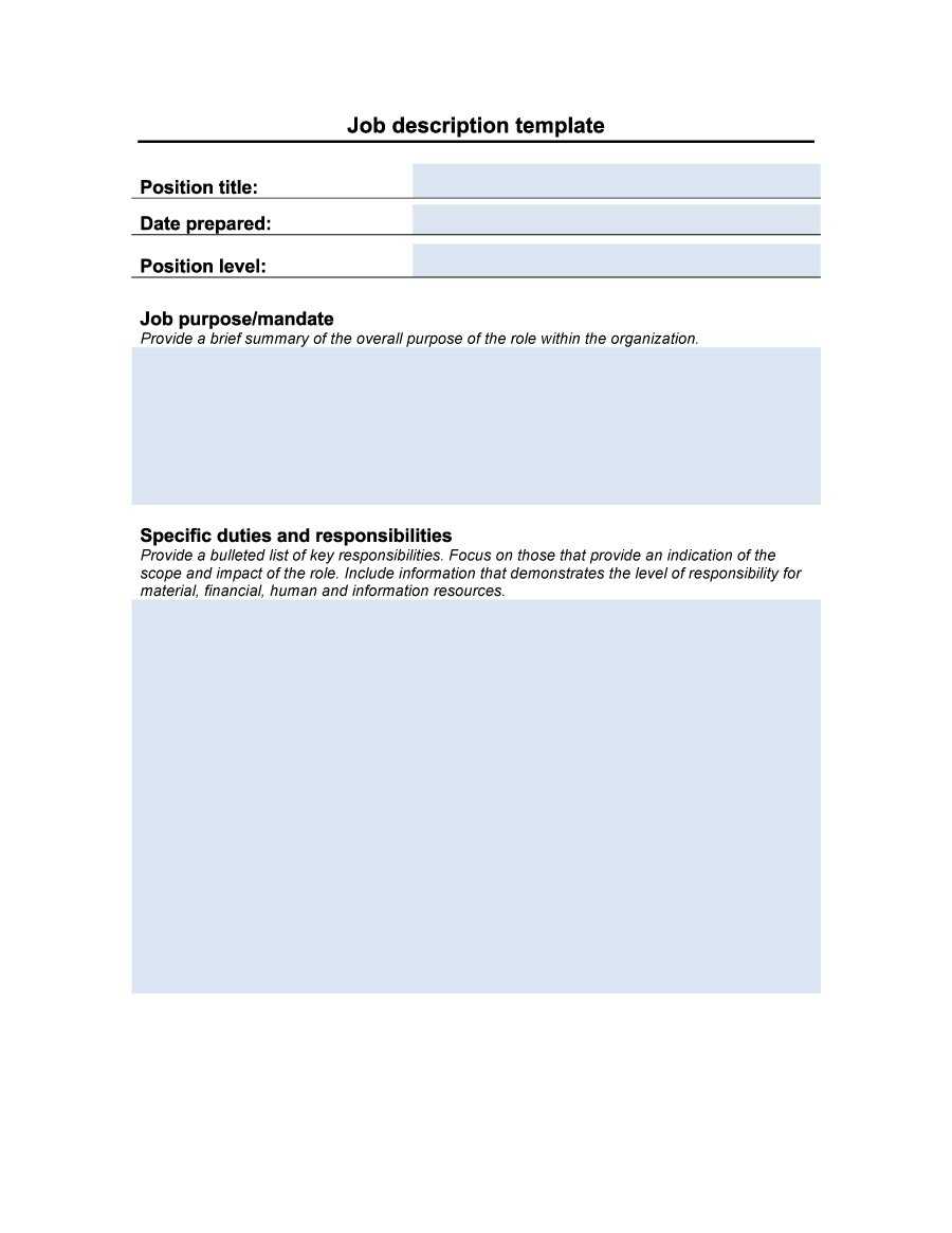 Free Job Descriptions Job Descriptions Writing Template For Job Descriptions Template Word