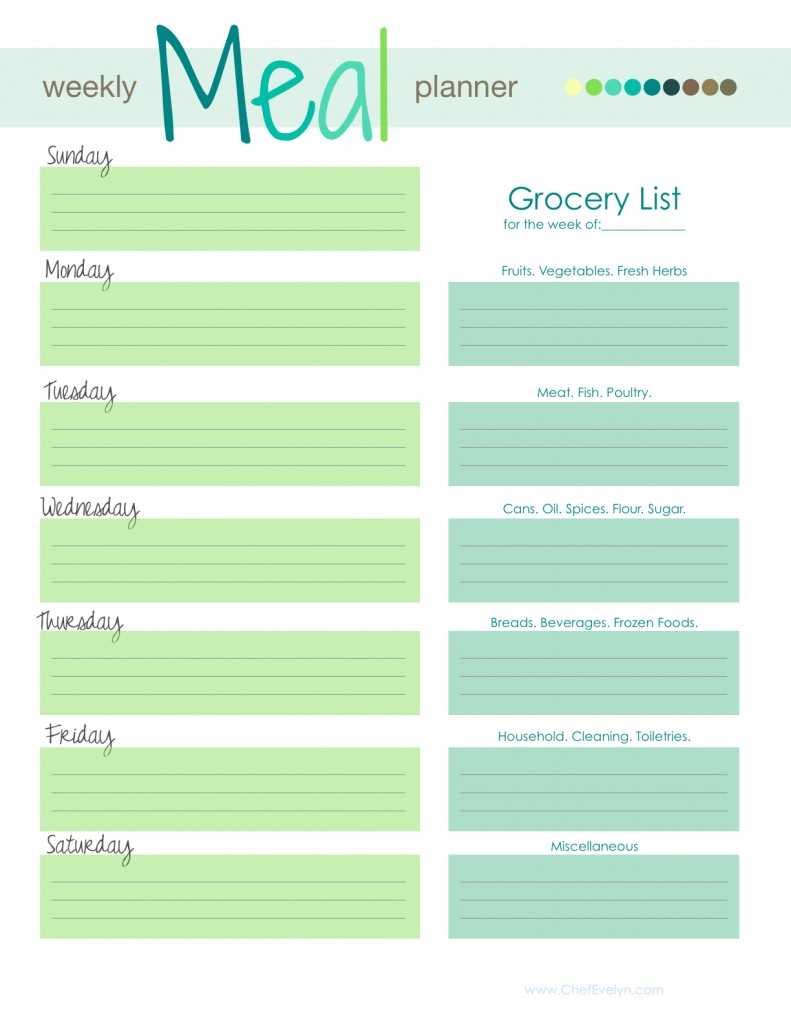 Free Meal Planner Template For Mac Intended For Menu Planning Template Word