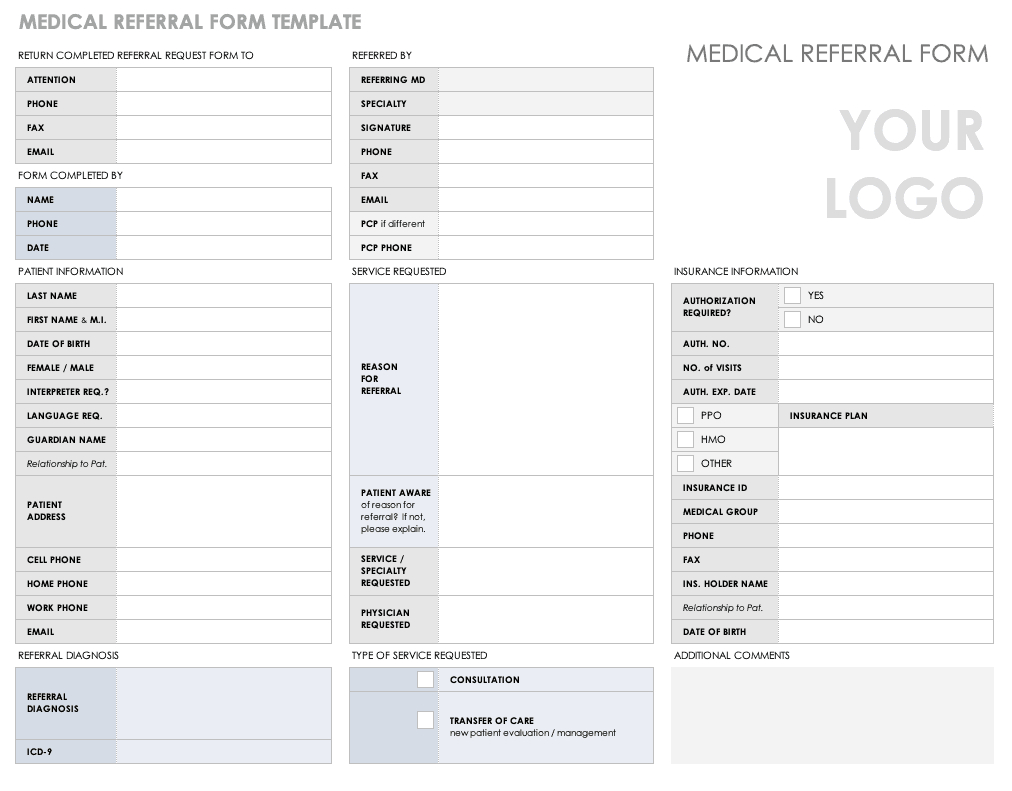 Free Medical Form Templates | Smartsheet For Medical Report Template Free Downloads
