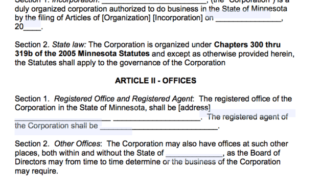 Free Minnesota Corporate Bylaws Template | Pdf | Word | intended for Corporate Bylaws Template Word