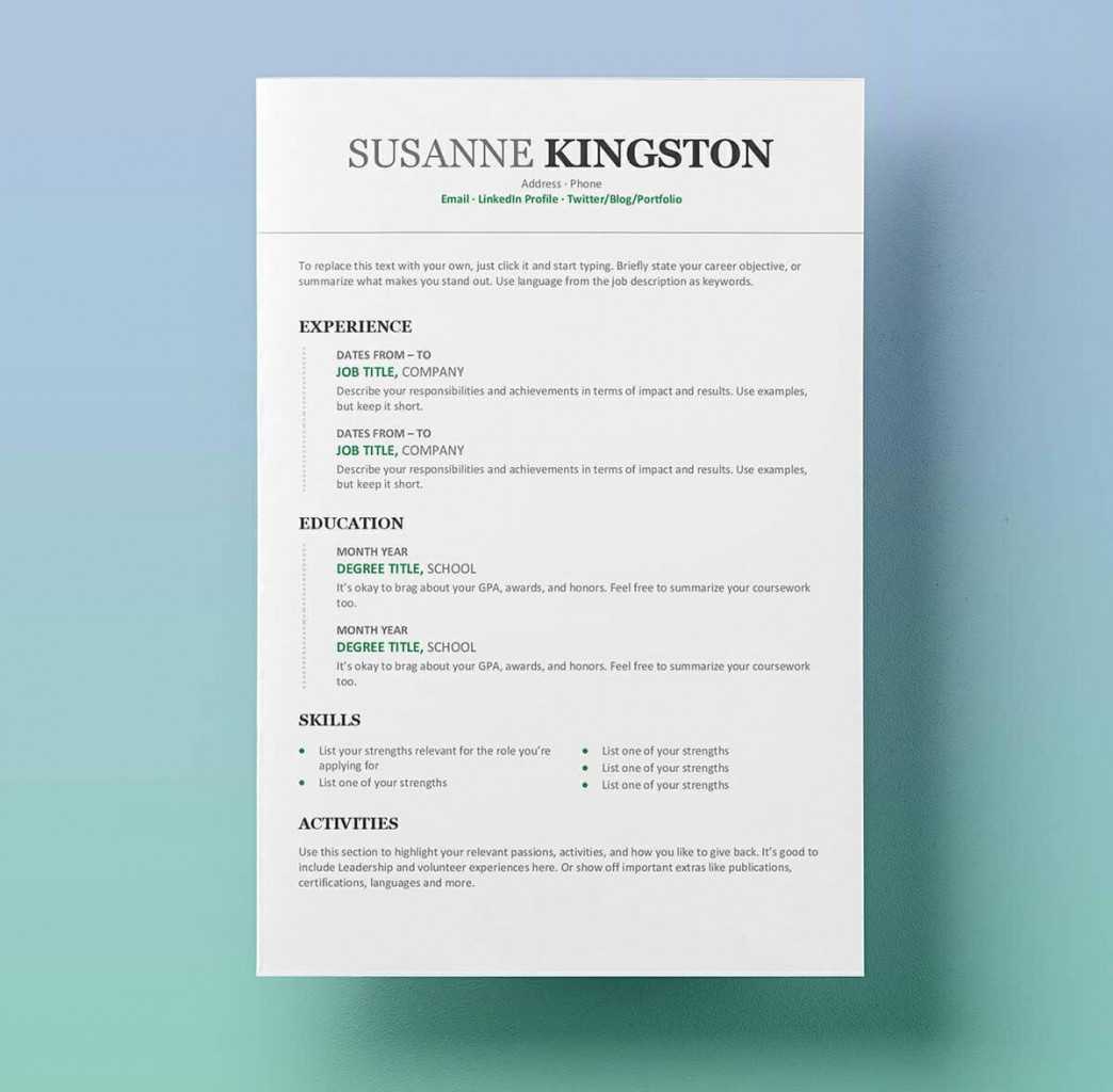 Free Modern Word Resume Templates 12 – Agadi.ifreezer Throughout Free Basic Resume Templates Microsoft Word