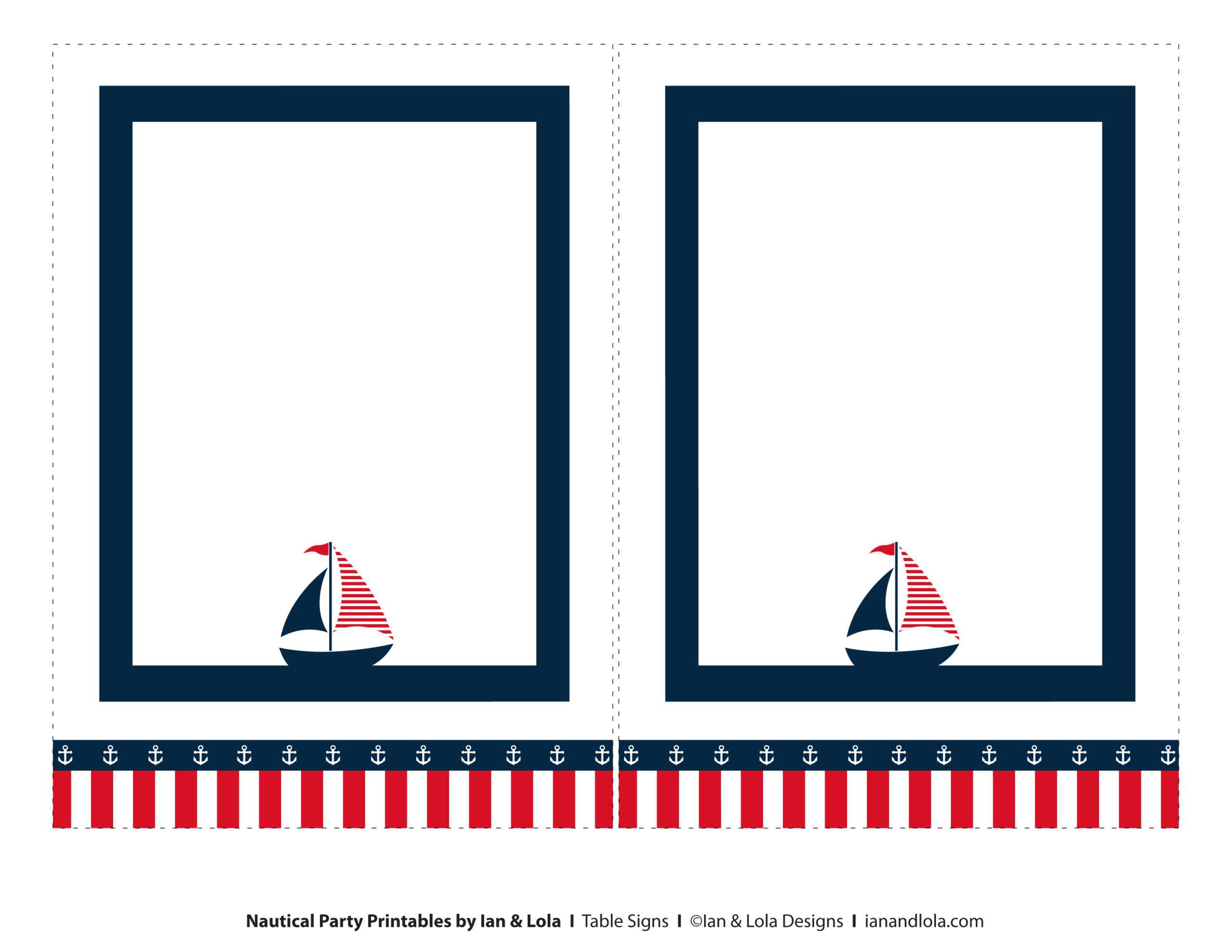 Free Nautical Party Printables From Ian & Lola Designs In Nautical Banner Template