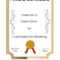 Free Printable Certificate Templates | Customize Online With Pertaining To Blank Award Certificate Templates Word