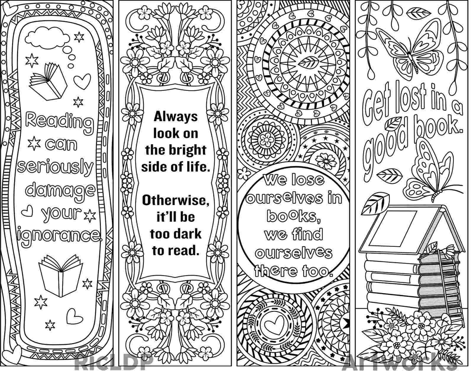 Free Printable Coloring Bookmarks Templates Free Printable Regarding Free Blank Bookmark Templates To Print