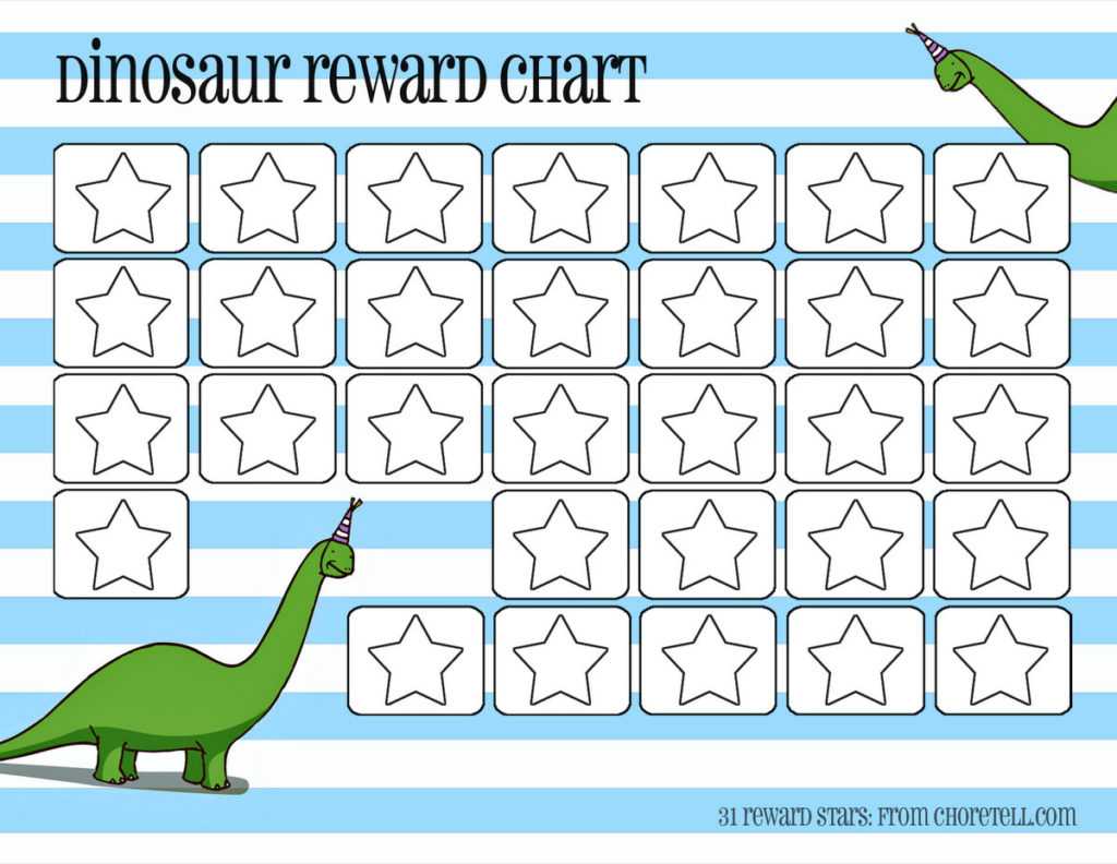 Free Printable Dinosaur Reward Charts Template Sample For With Reward Chart Template Word