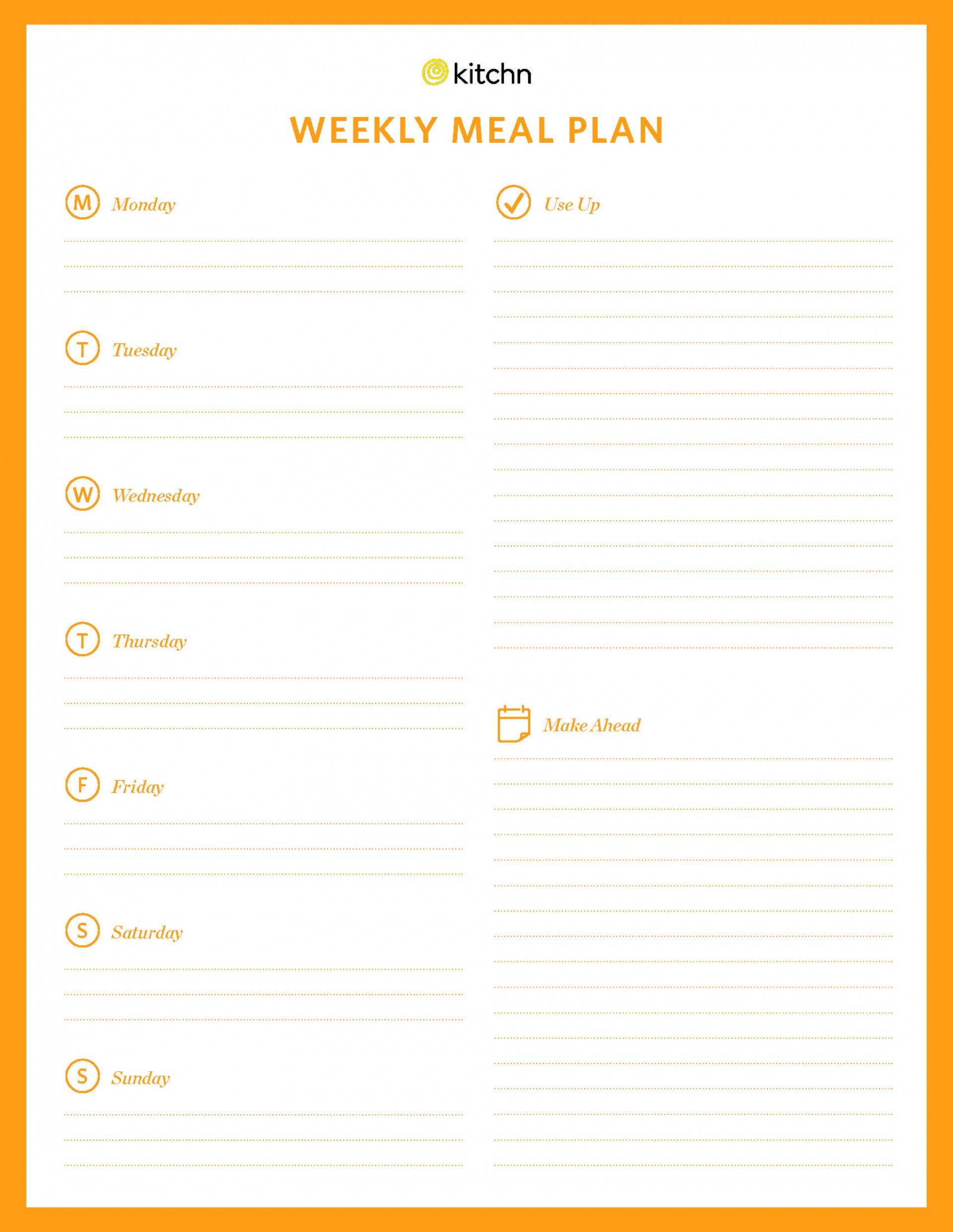 Free Printable Monthly Meal Planner Template Weekly With Y Throughout Menu Planning Template Word