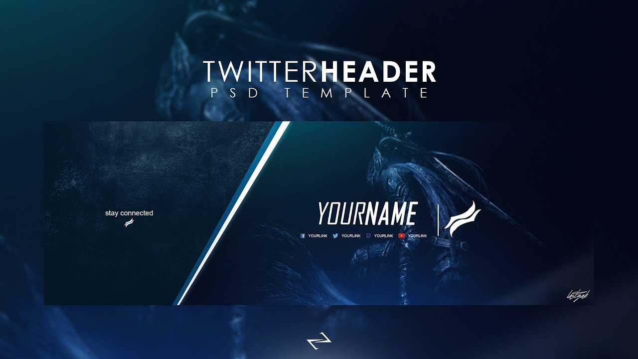 Free Professional Gaming Twitter Header Psd Template 2017 With Regard To Twitter Banner Template Psd