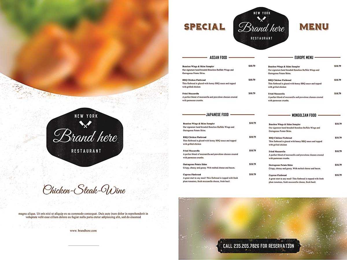 Free Restaurant Menu Templates – Calep.midnightpig.co With Free Cafe Menu Templates For Word
