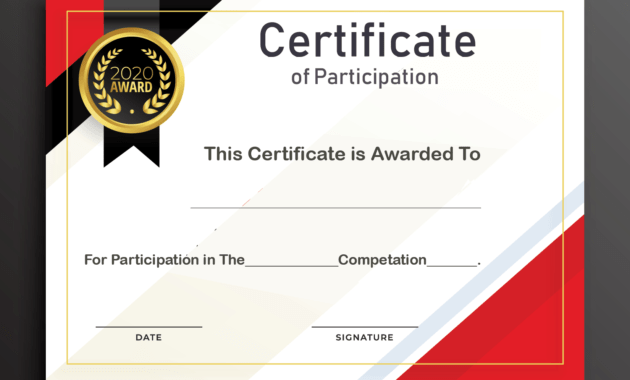 Free Sample Format Of Certificate Of Participation Template for Certificate Of Participation Template Word