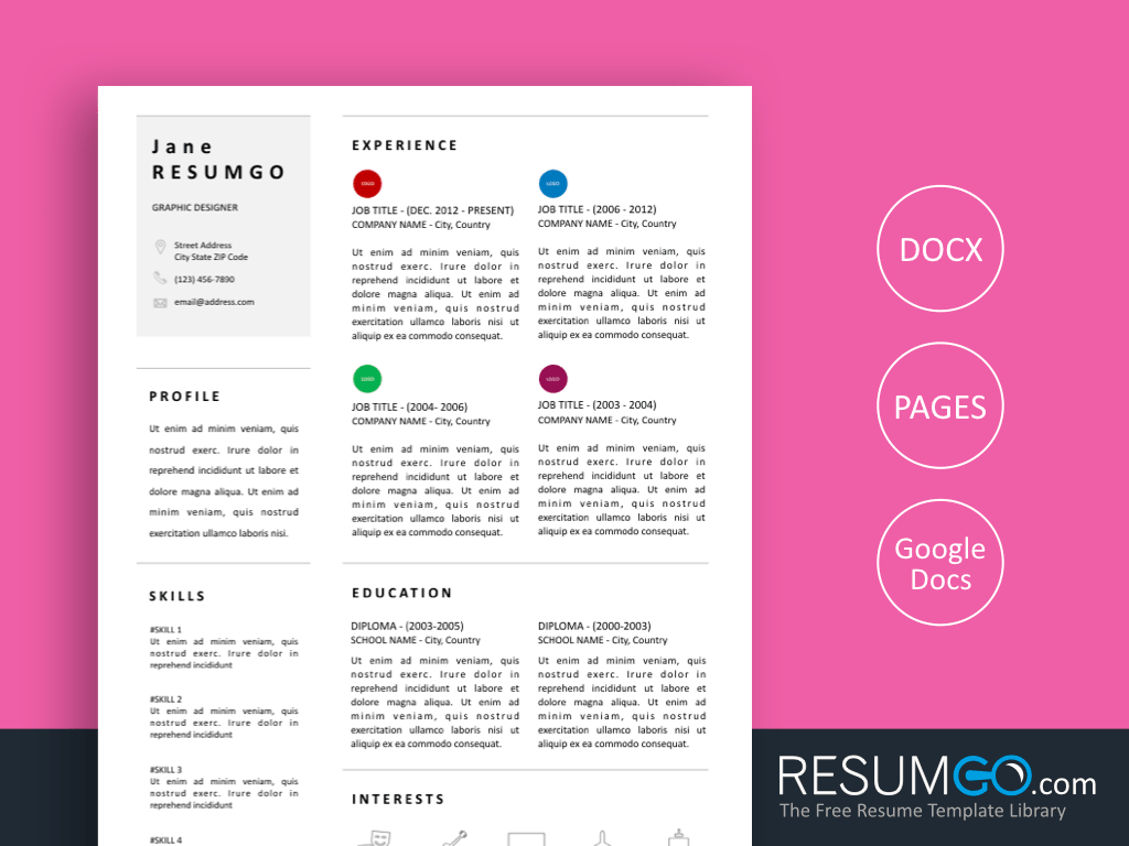 Free Simple And Professional Resume Templates – Resumgo Intended For 3 Column Word Template