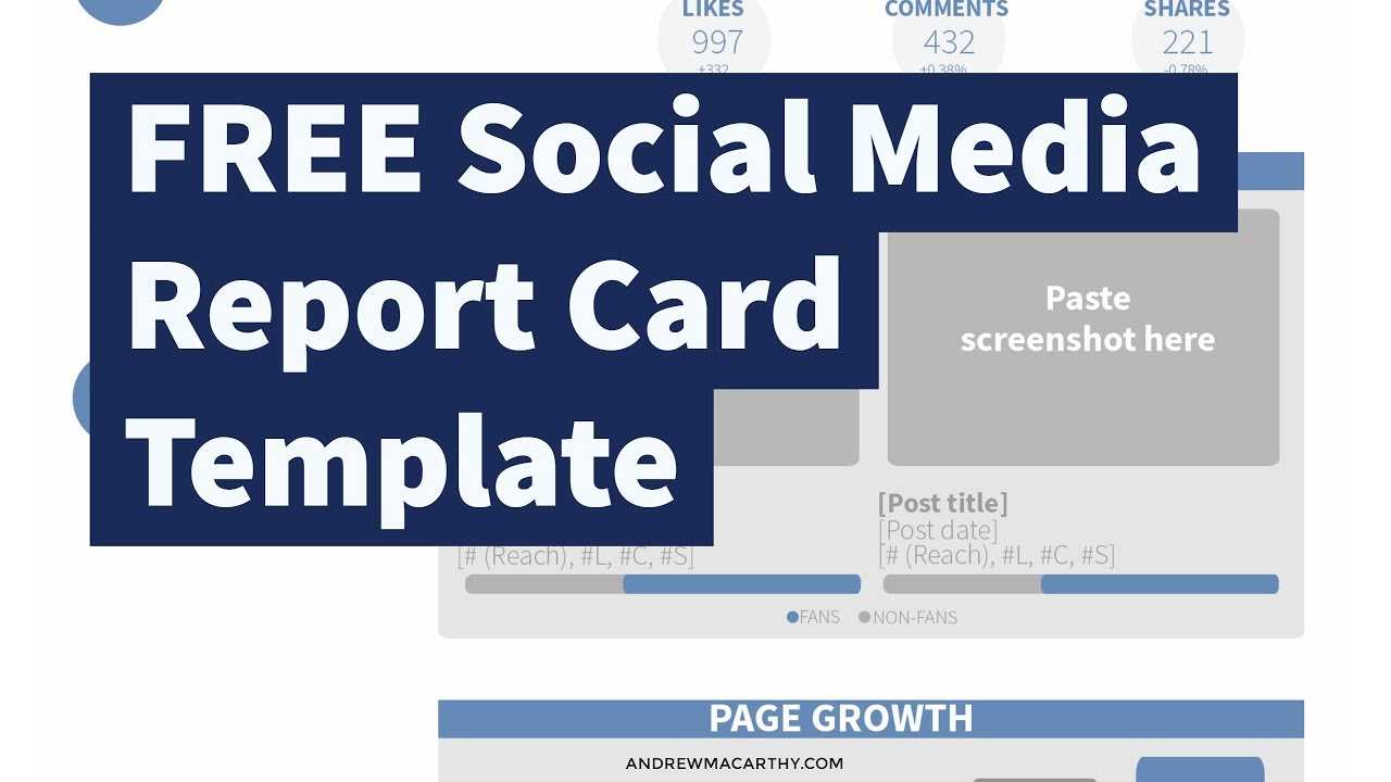 Free Social Media Report Card Template (Photoshop .psd With Regard To Free Social Media Report Template