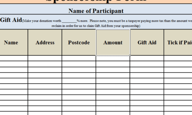 Free Sponsorship Form Template Word, Excel &amp; Pdf Samples regarding Blank Sponsorship Form Template