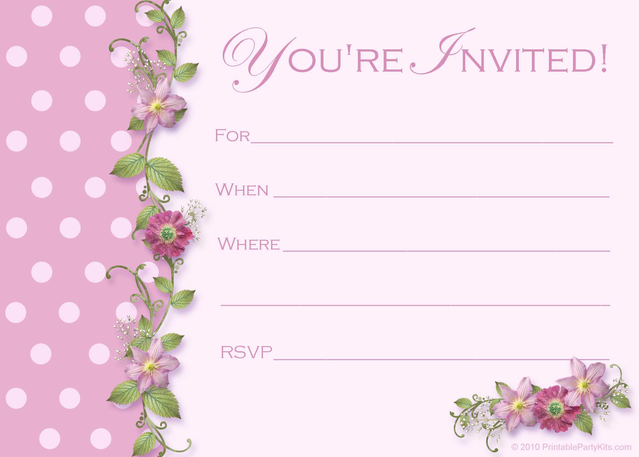 Free Sweet 16 Birthday Invitations – Bagvania Inside Blank Templates For Invitations