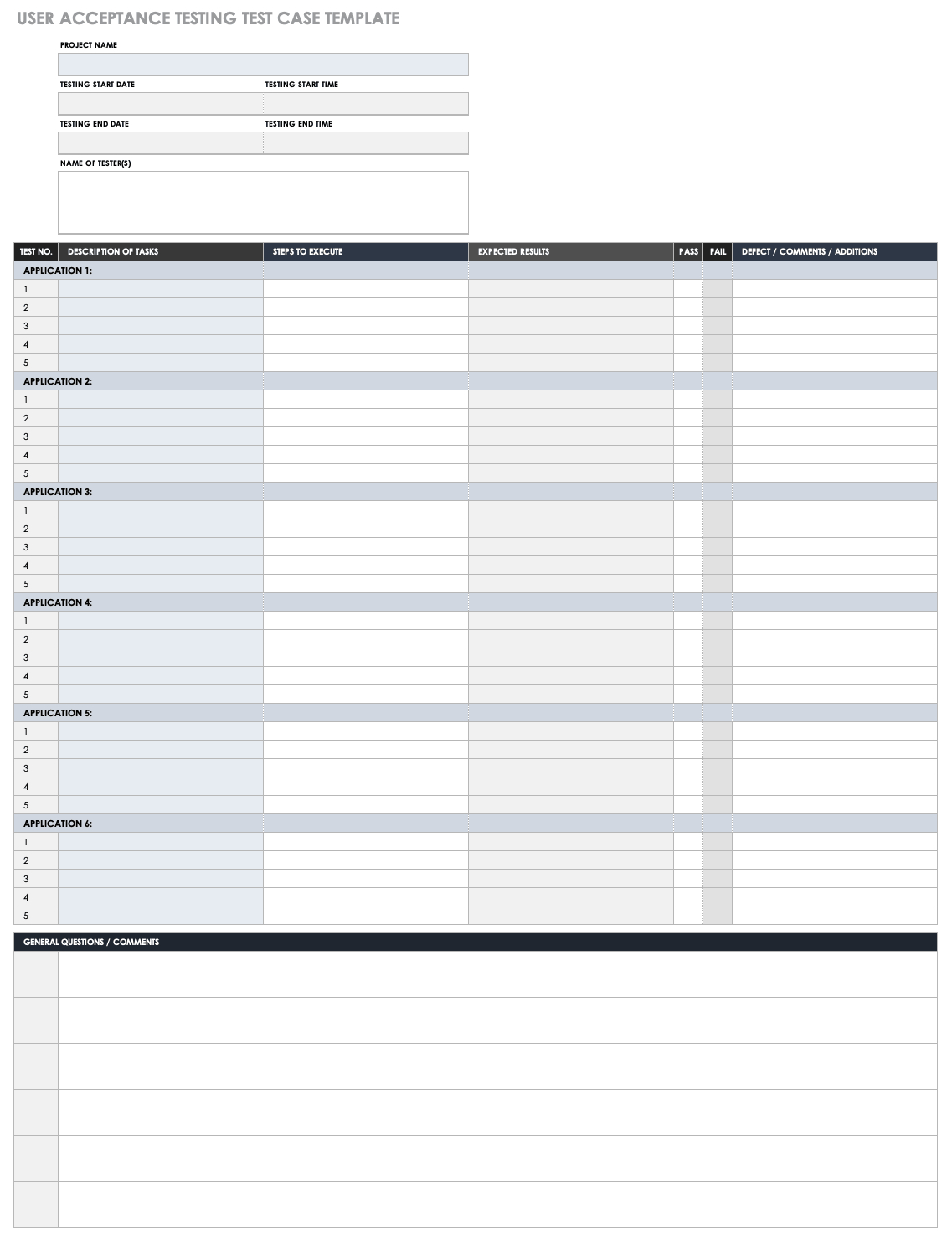 Free Test Case Templates | Smartsheet Inside Acceptance Test Report Template