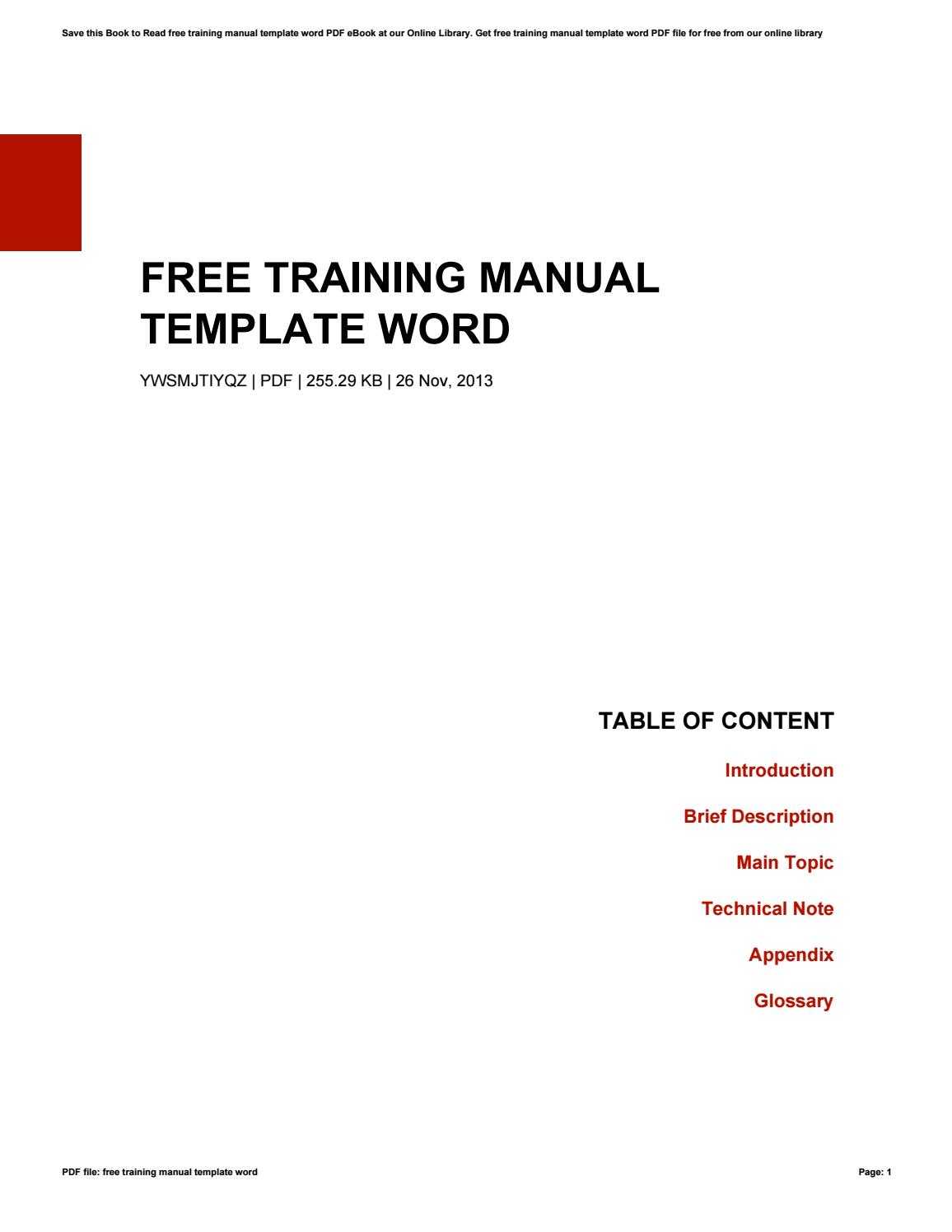 Free Training Manual Template Wordkazelink257 – Issuu With Training Documentation Template Word