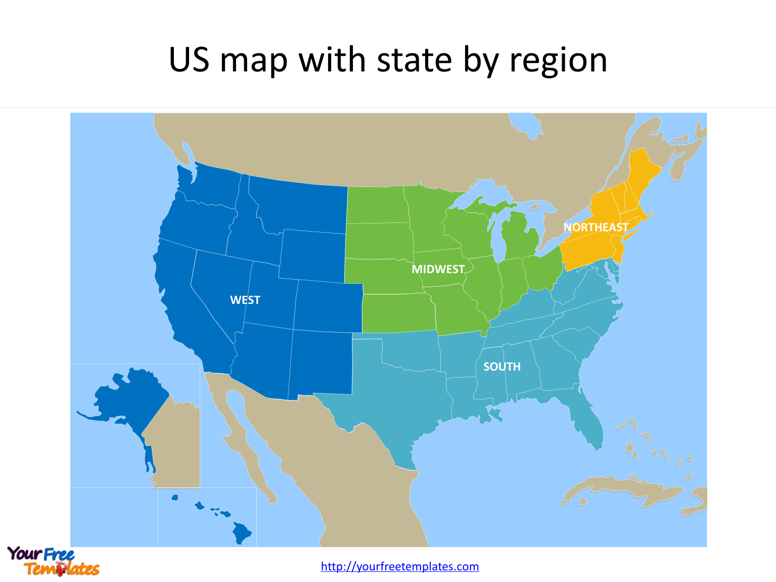 Free Us Map With States – Free Powerpoint Templates With Blank Template Of The United States