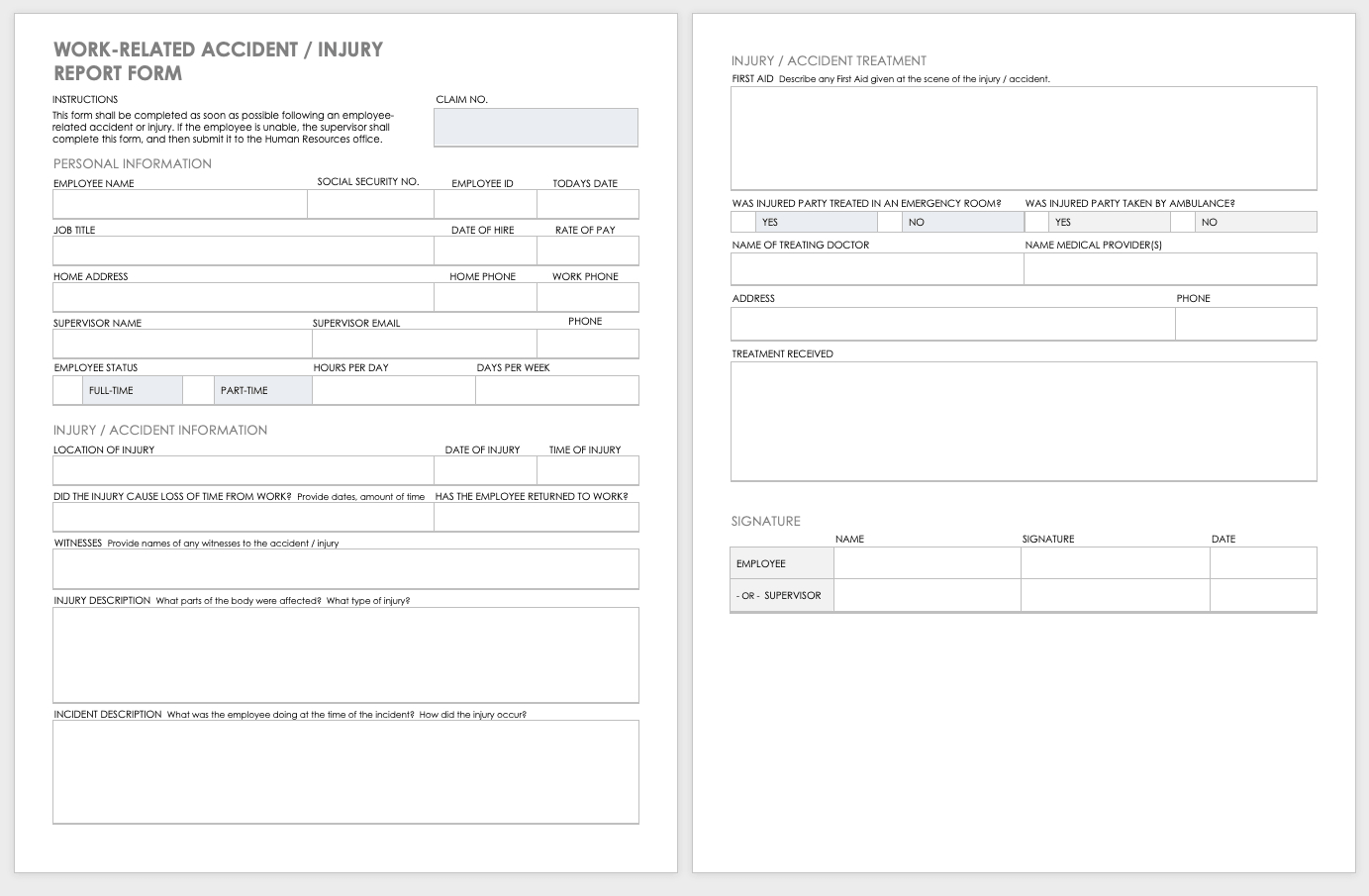 Free Workplace Accident Report Templates | Smartsheet In Workplace Investigation Report Template