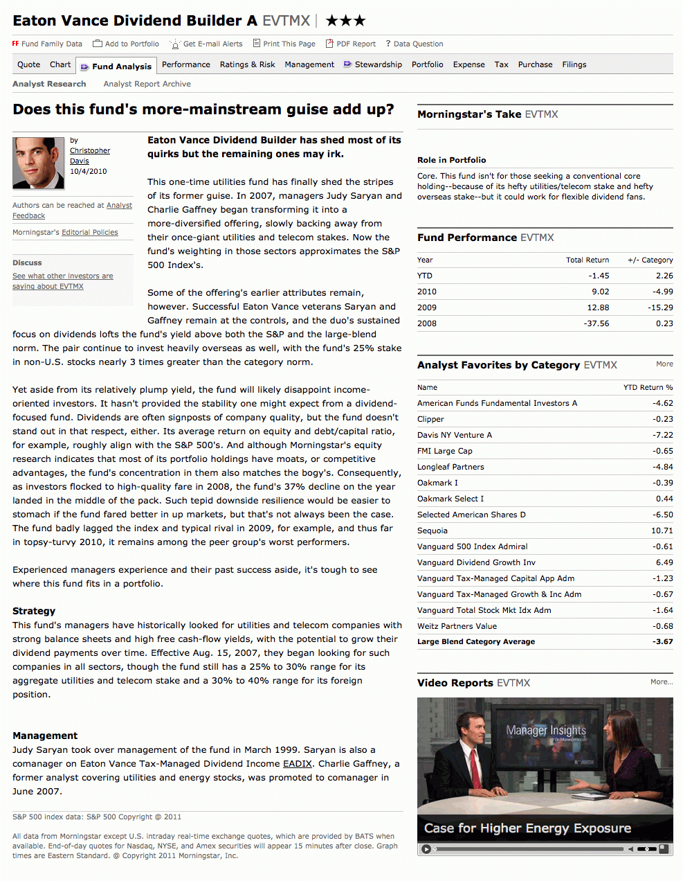 Fund Analyst Report (Sample) In Stock Analyst Report Template