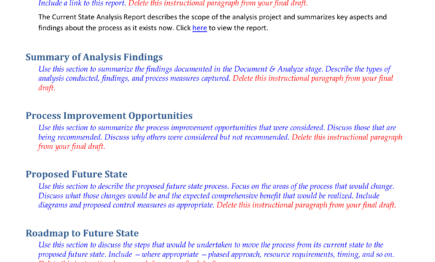Future State Process Report Template with regard to State Report Template