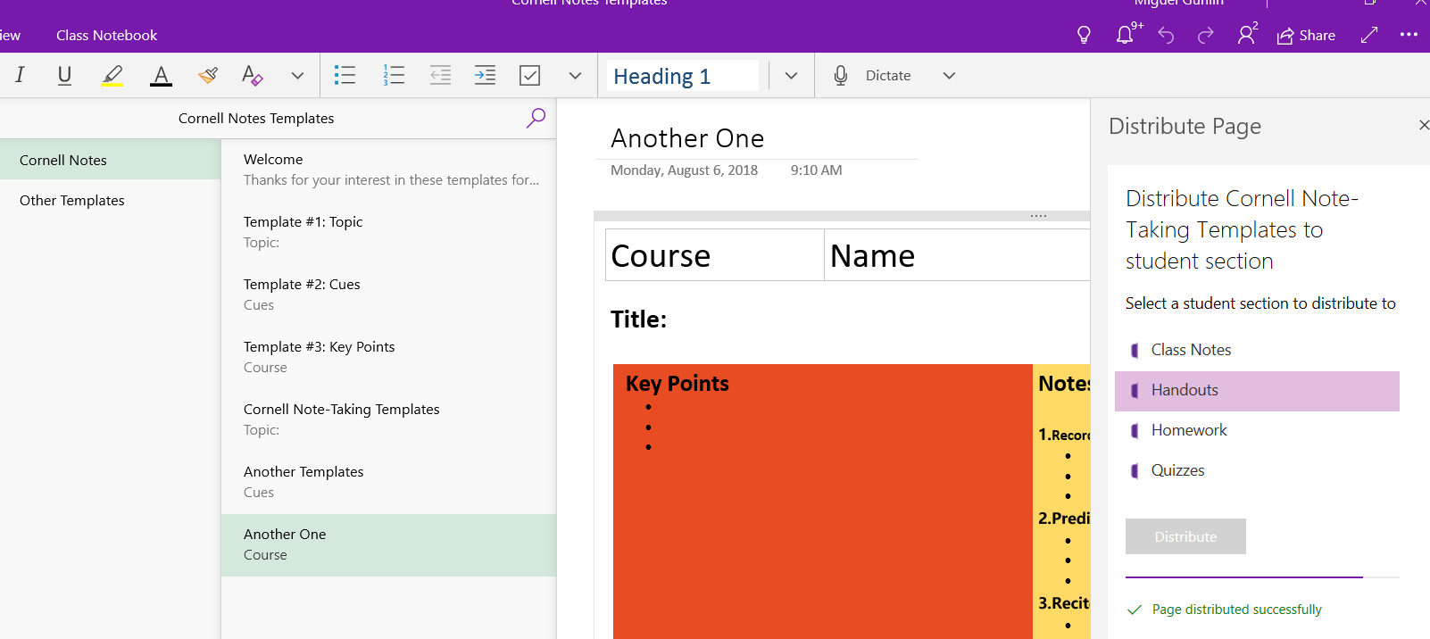 Go Digital With Cornell Note Taking And The Onenote App With Regard To Note Taking Template Word