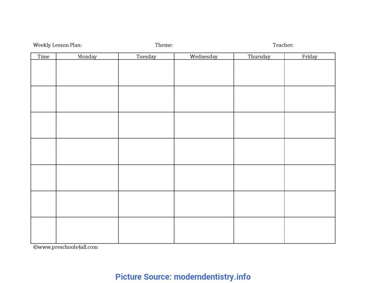 Good Lesson Plan Template For Preschool Teachers Preschool In Preschool Weekly Report Template