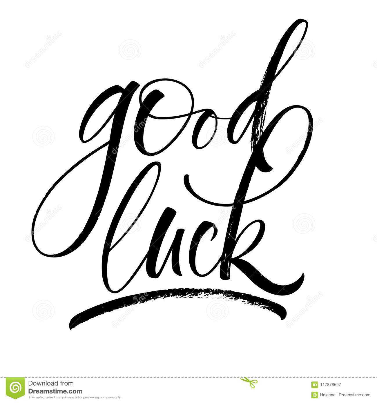 Good Luck Lettering Stock Vector. Illustration Of Best Pertaining To Good Luck Banner Template