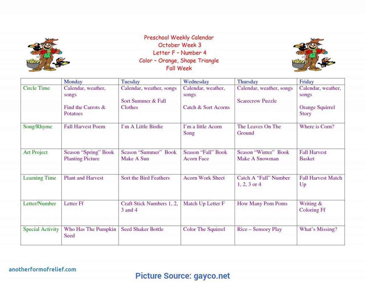 Good Preschool Lesson Plans For October Preschool Weekly With Preschool Weekly Report Template