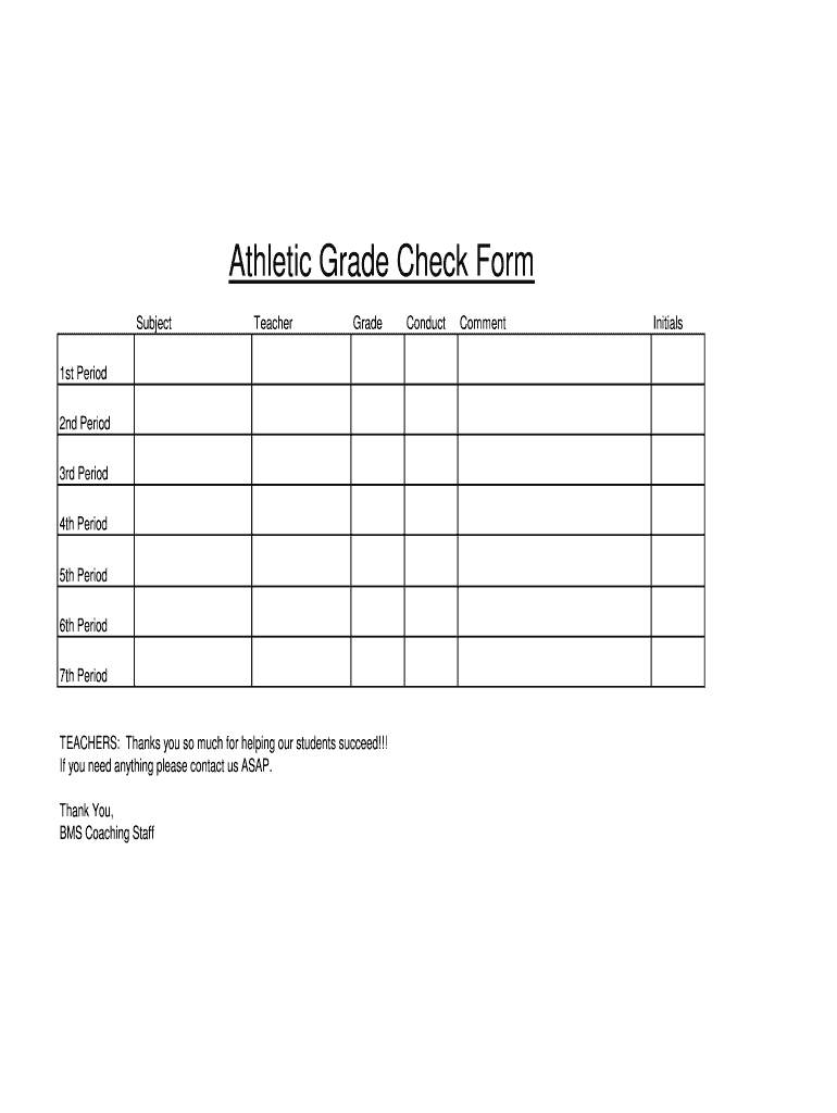 Grade Check – Fill Online, Printable, Fillable, Blank In Student Grade Report Template