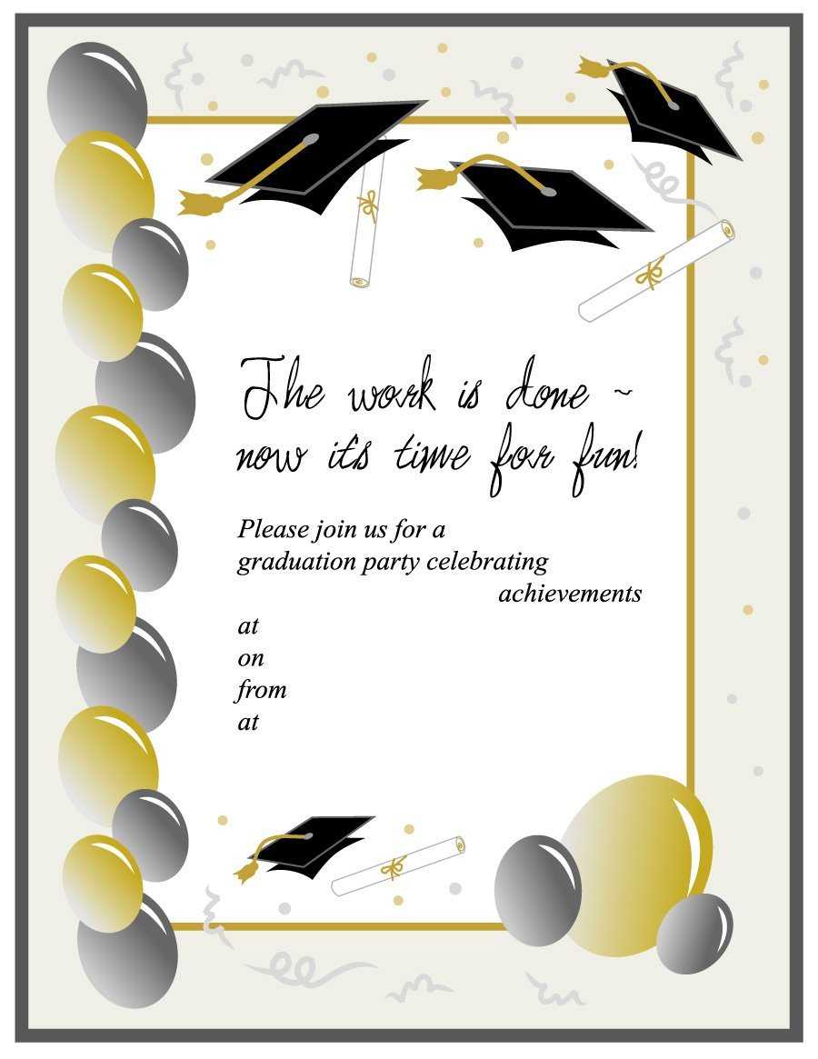Graduation Ceremony Invitation Templates Free – Dalep With Graduation Party Invitation Templates Free Word