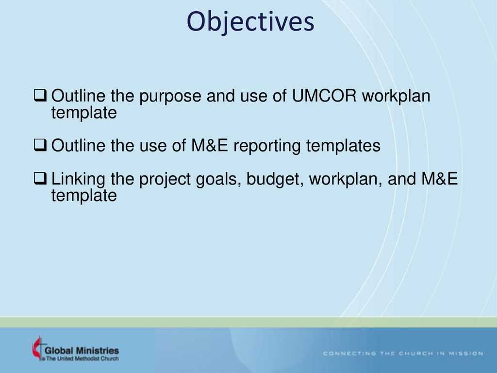 Grants – Workplan And Monitoring And Evaluation (M&e Throughout M&amp;e Report Template