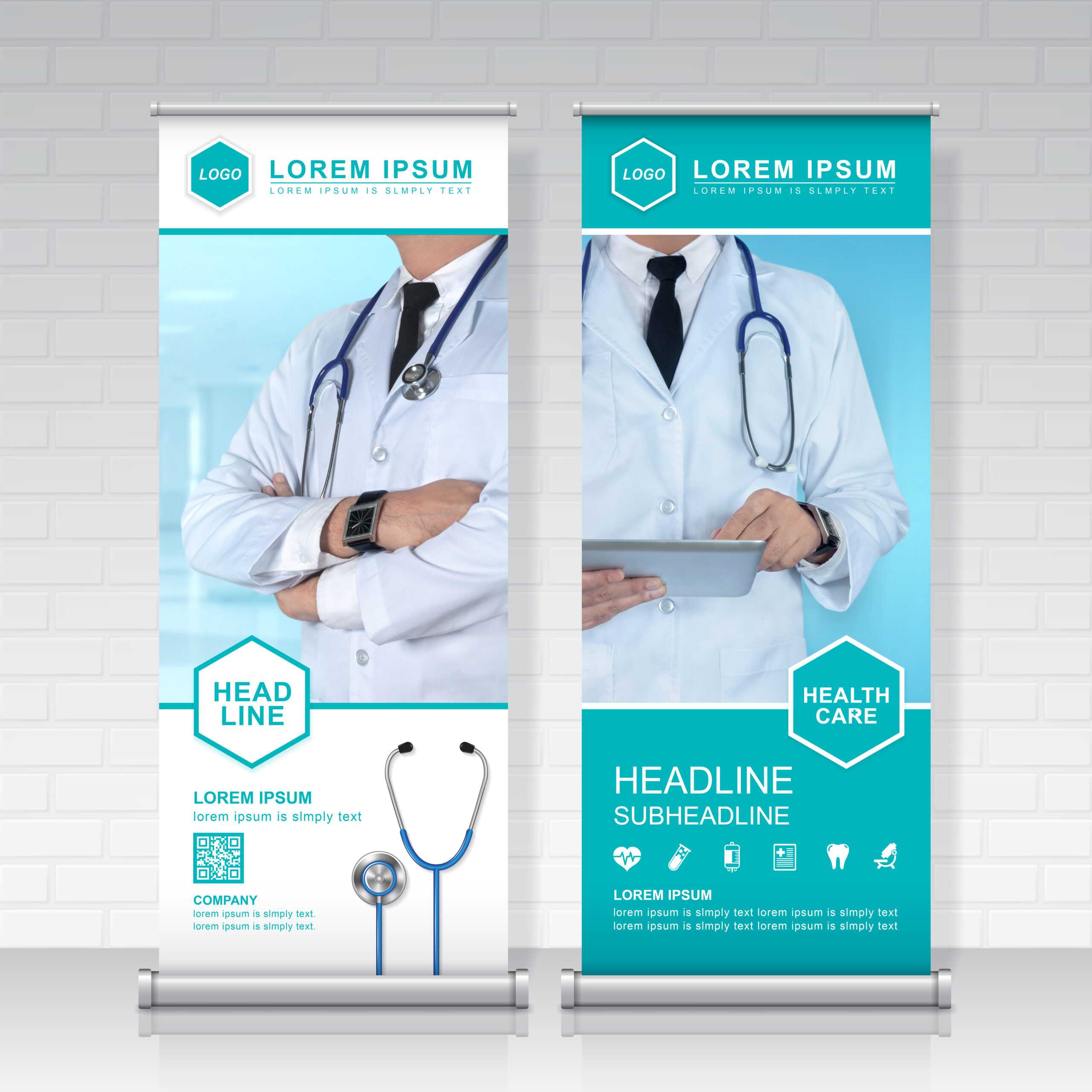 Healthcare And Medical Roll Up Design, Standee And Banner Intended For Medical Banner Template