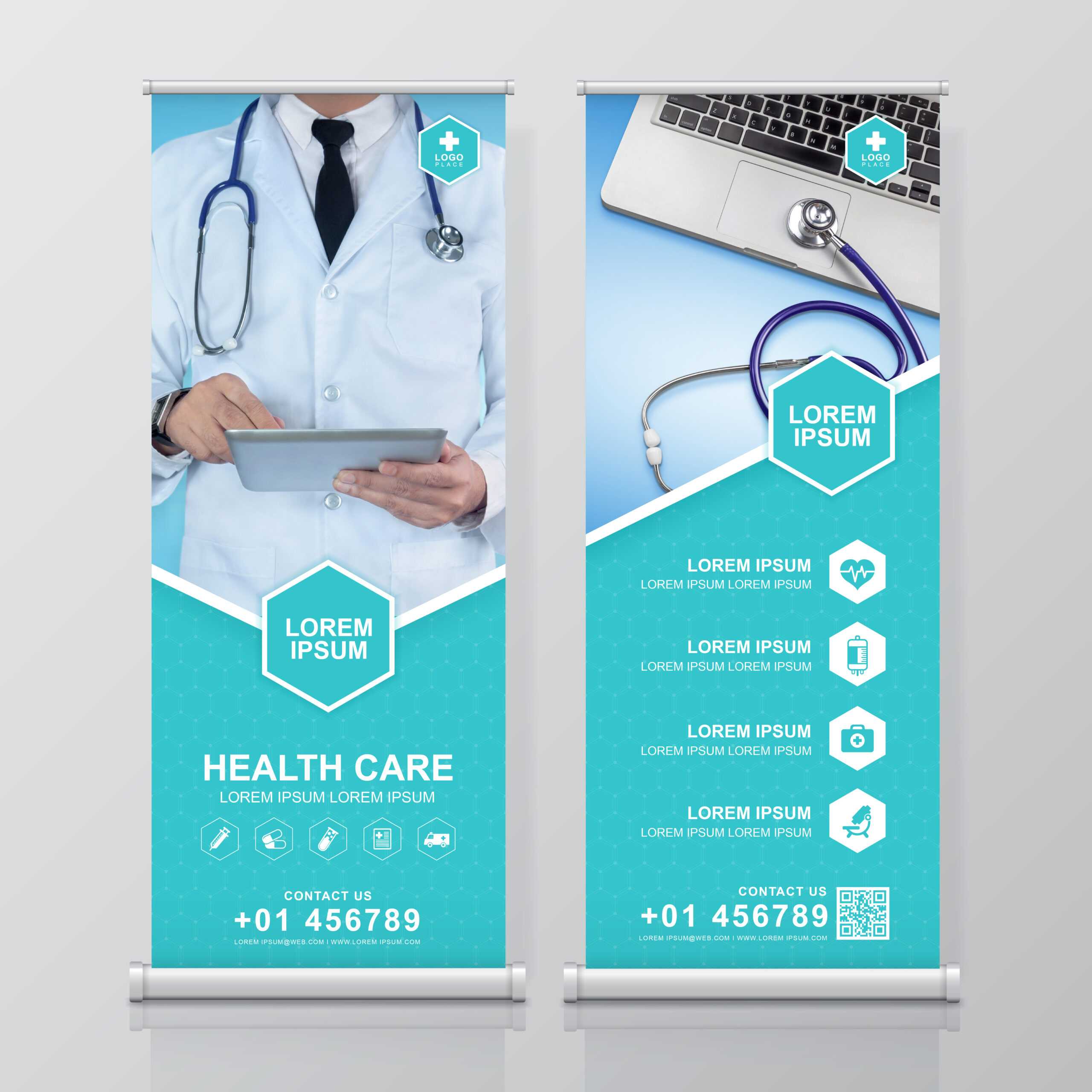 Healthcare And Medical Roll Up Design, Standee And Banner Regarding Medical Banner Template