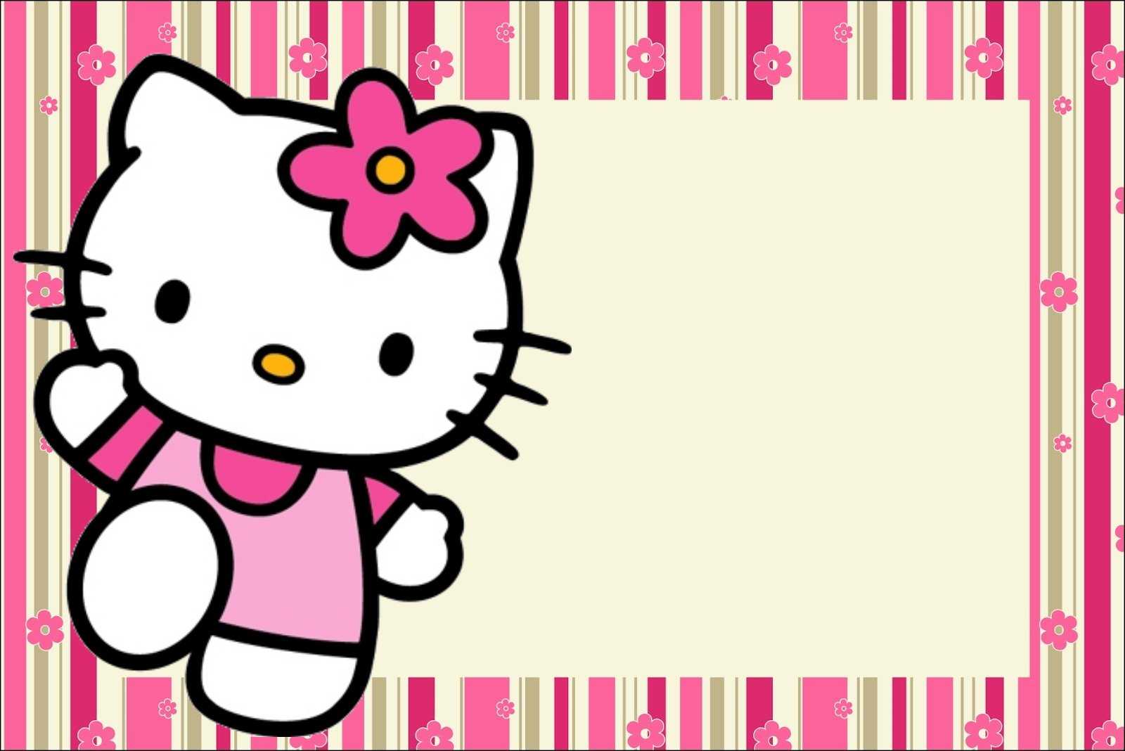 Hello Kitty With Flowers: Free Printable Invitations. - Oh Inside Hello Kitty Birthday Banner Template Free
