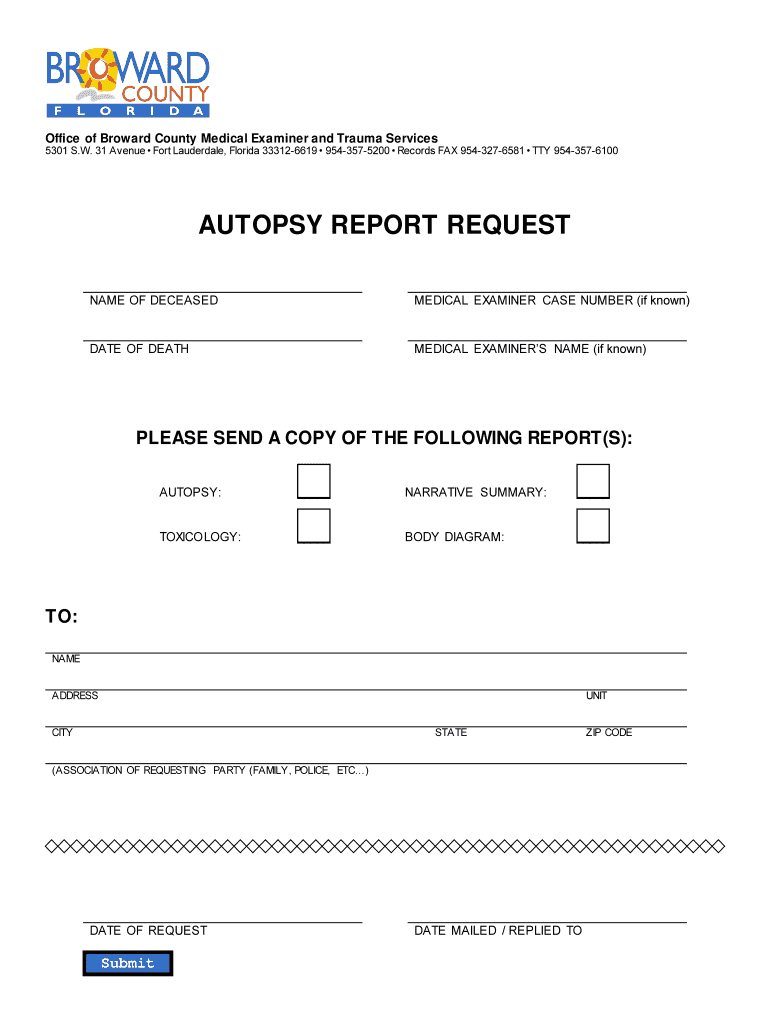 How Do You Request An Autopsy Report In Florida – Fill Intended For Blank Autopsy Report Template