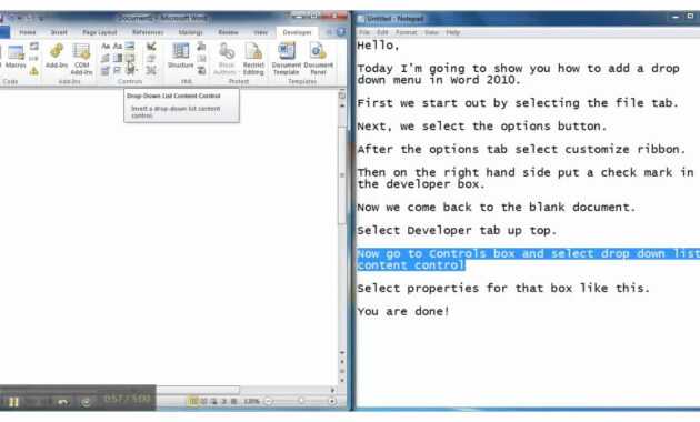 How To Add A Drop-Down Menu In Microsoft Word 2010 intended for Word 2010 Templates And Add Ins