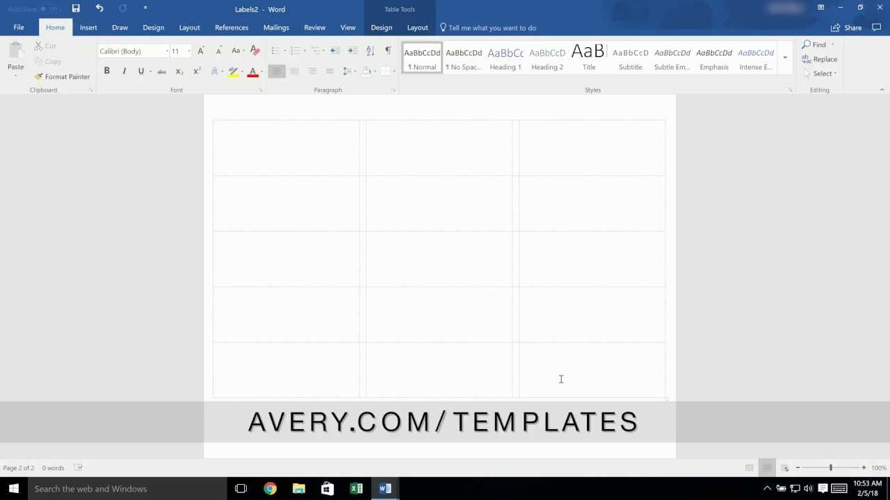 How To Add A Page To A Built In Avery® Template In Microsoft® Word® Intended For 33 Up Label Template Word