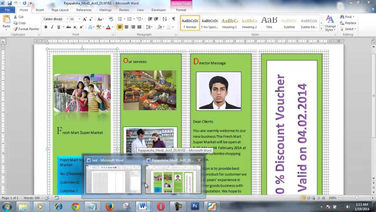 How To Create A Brochure Using Ms Word 2013 Youtube Make On Inside Booklet Template Microsoft Word 2007