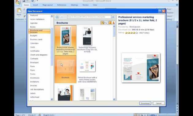 How To Create A Brochure With Microsoft Word 2007 with regard to Booklet Template Microsoft Word 2007
