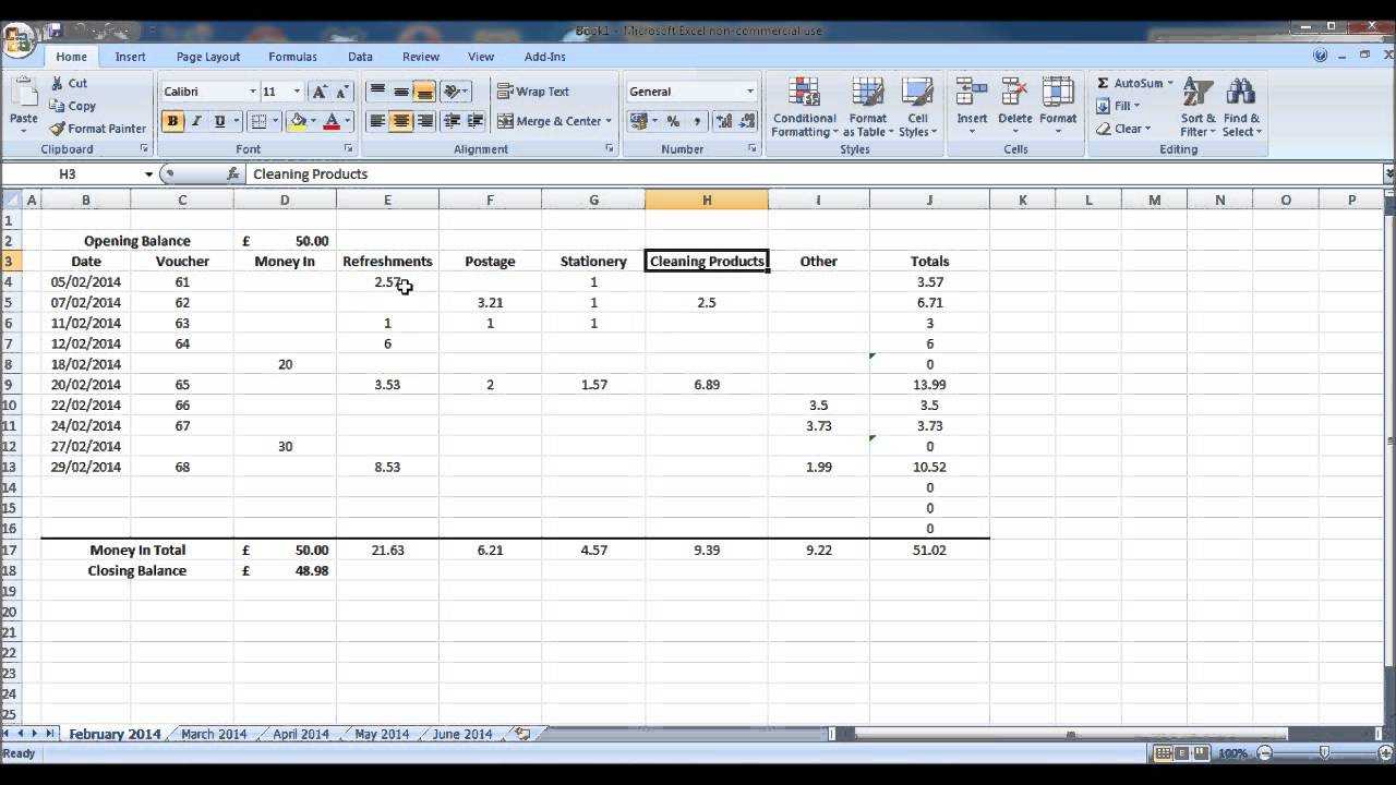 How To Create A Petty Cash Account Using Excel – Part 1 With Regard To Petty Cash Expense Report Template