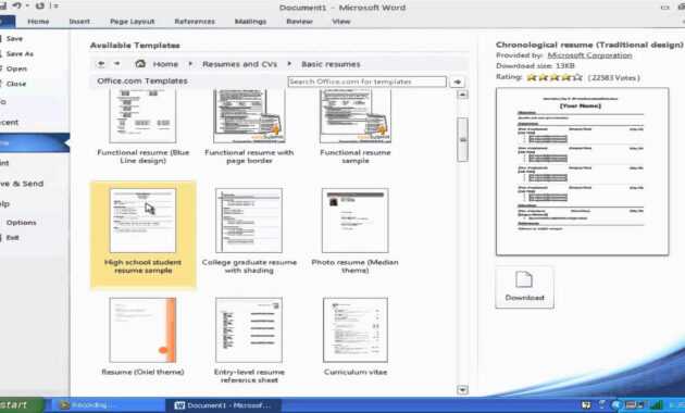 How To Create A Resume Template In Word 2010 - Dalep with Resume Templates Microsoft Word 2010