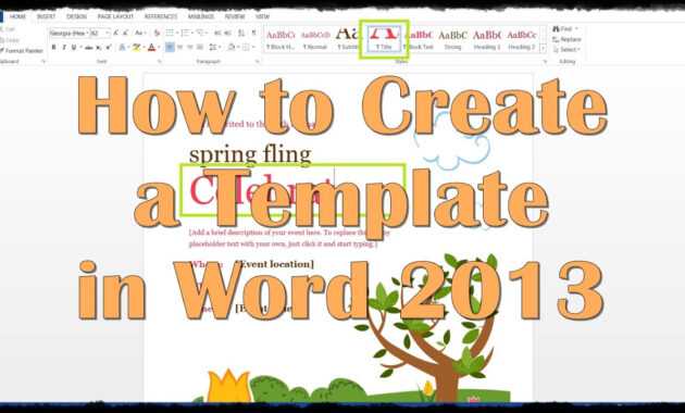 How To Create A Template In Word 2013 regarding Creating Word Templates 2013