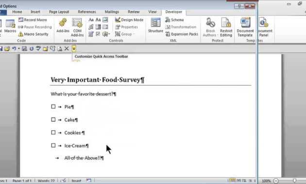 How To Create A Word Survey : Ms Word Skills pertaining to Poll Template For Word