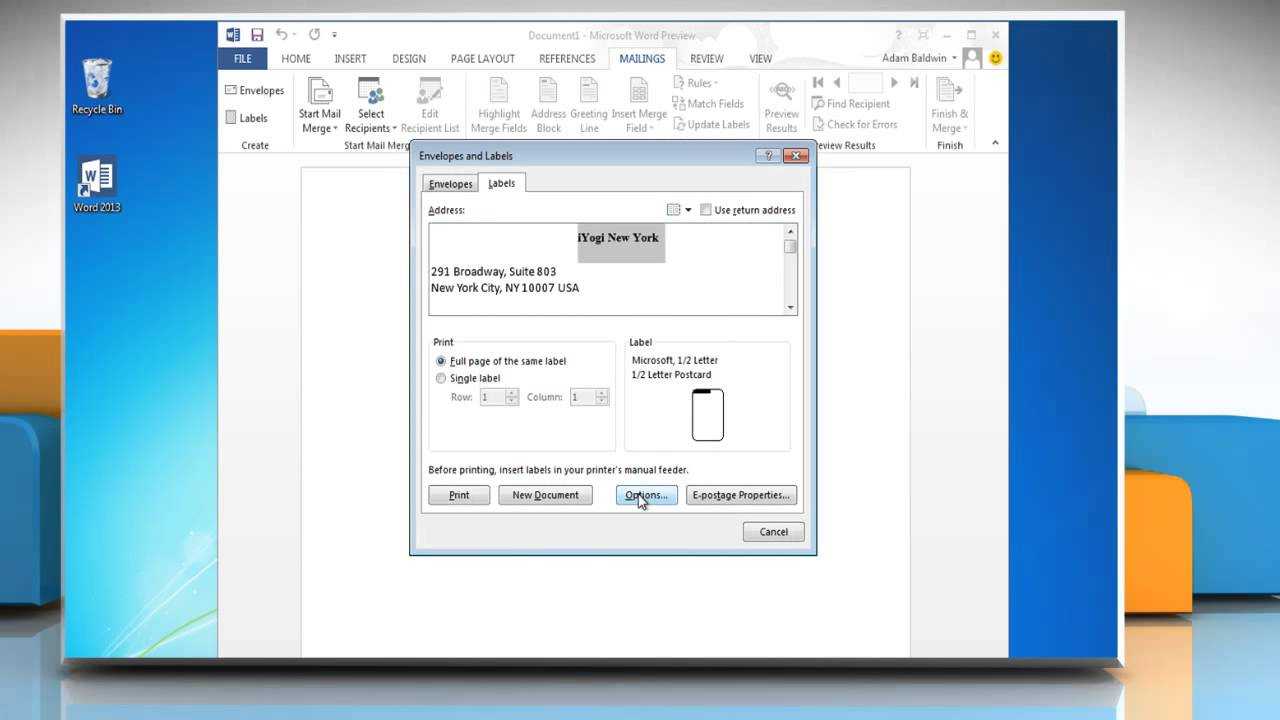 How To Create And Print Mailing Labels On Microsoft® Word 2013 With How To Create A Template In Word 2013