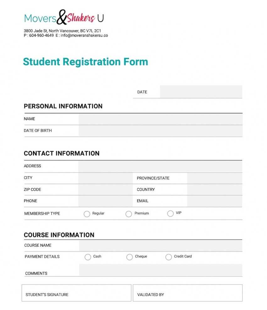 How To Customize A Registration Form Template Using Inside Registration Form Template Word Free