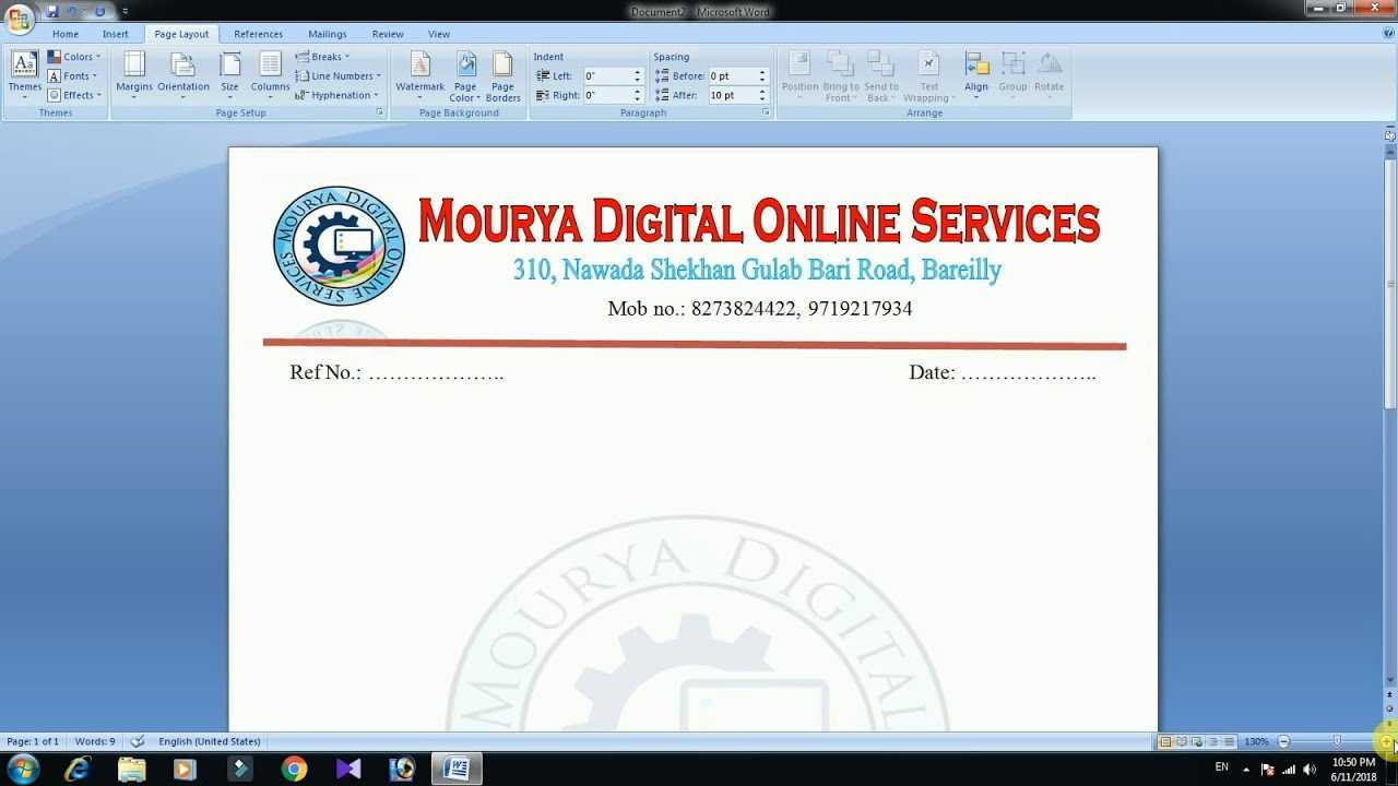 How To Design A Letterhead On Microsoft Word – Yeppe Throughout How To Create A Letterhead Template In Word